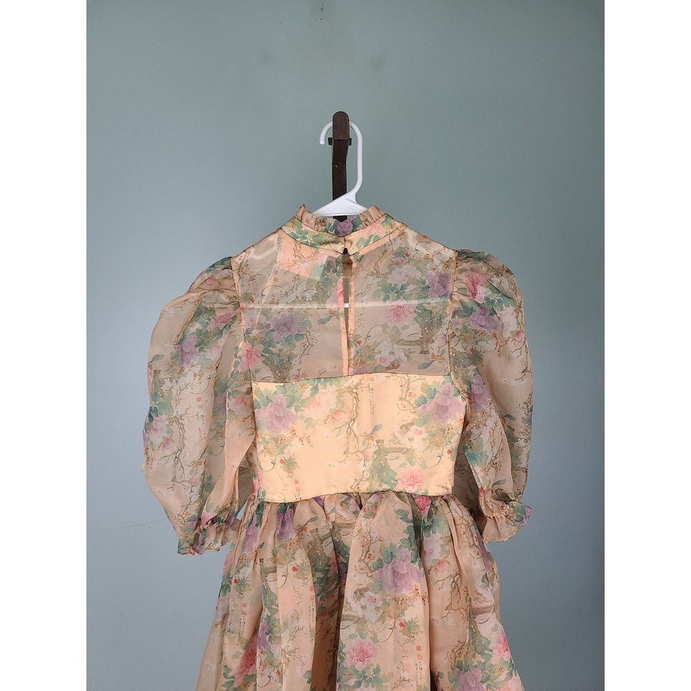 Selkie Sz XXS‎ Royal Puff Mini Dress Floral Cherry Blossom Coquette - Picture 5 of 6